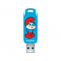 Unidad Flash Sandisk USB SMURFS, 128 GB, USB 3.2 GEN 1,USB-A, Hasta 130 MB/S
