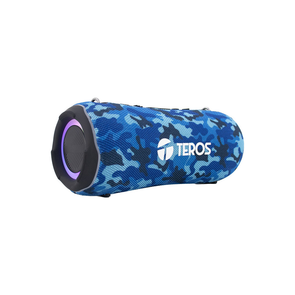 Parlante TEROS Ultra TE-6046BM, BT 5.3, RGB, TWS, color azul militar camuflado
