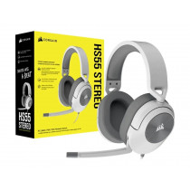 AURICULARES GAMING CORSAIR HS55 ESTÉREO, WHITE, 3.5 MM, 1.8 M, PC-MAC-PLAYSTATION-XBOX-MOBILE