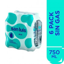 Agua sin Gas SAN LUIS Botella 750ml Paquete 6unidades