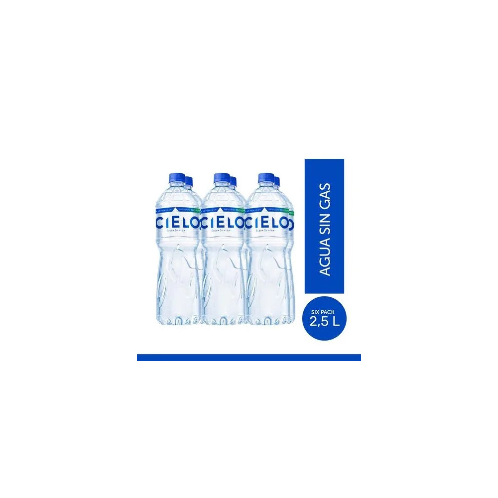 Agua sin Gas CIELO Botella 2.5L Paquete 6unidades