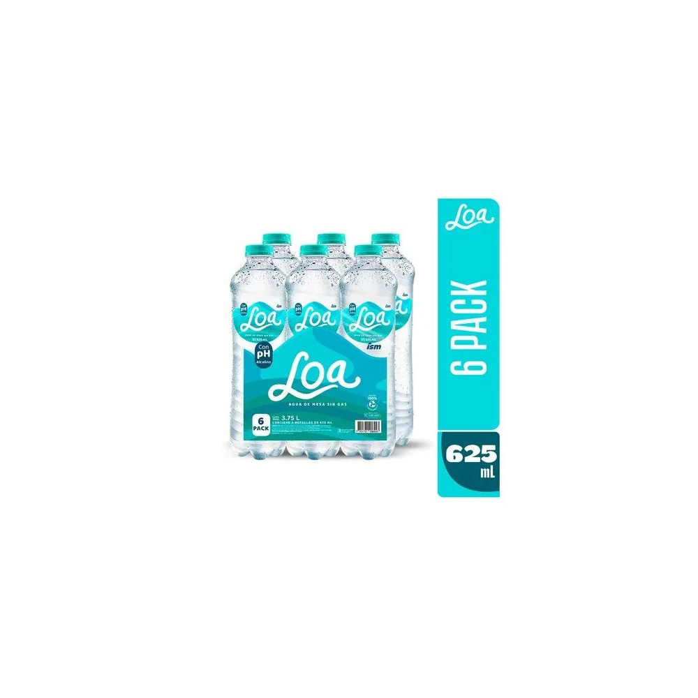 Agua LOA sin Gas Botella 625ml Six Pack