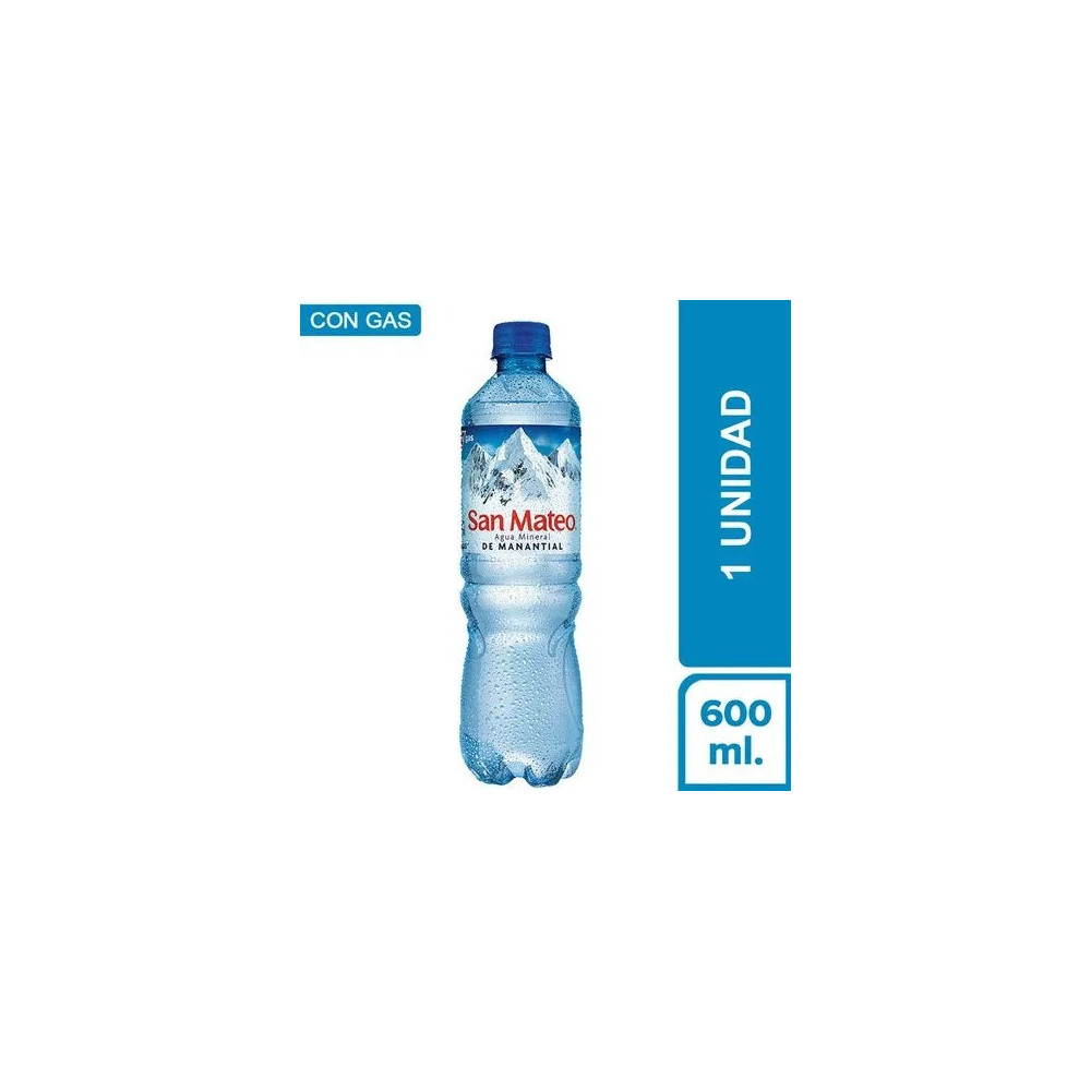 Agua Mineral SAN MATEO Con Gas Botella 600ml