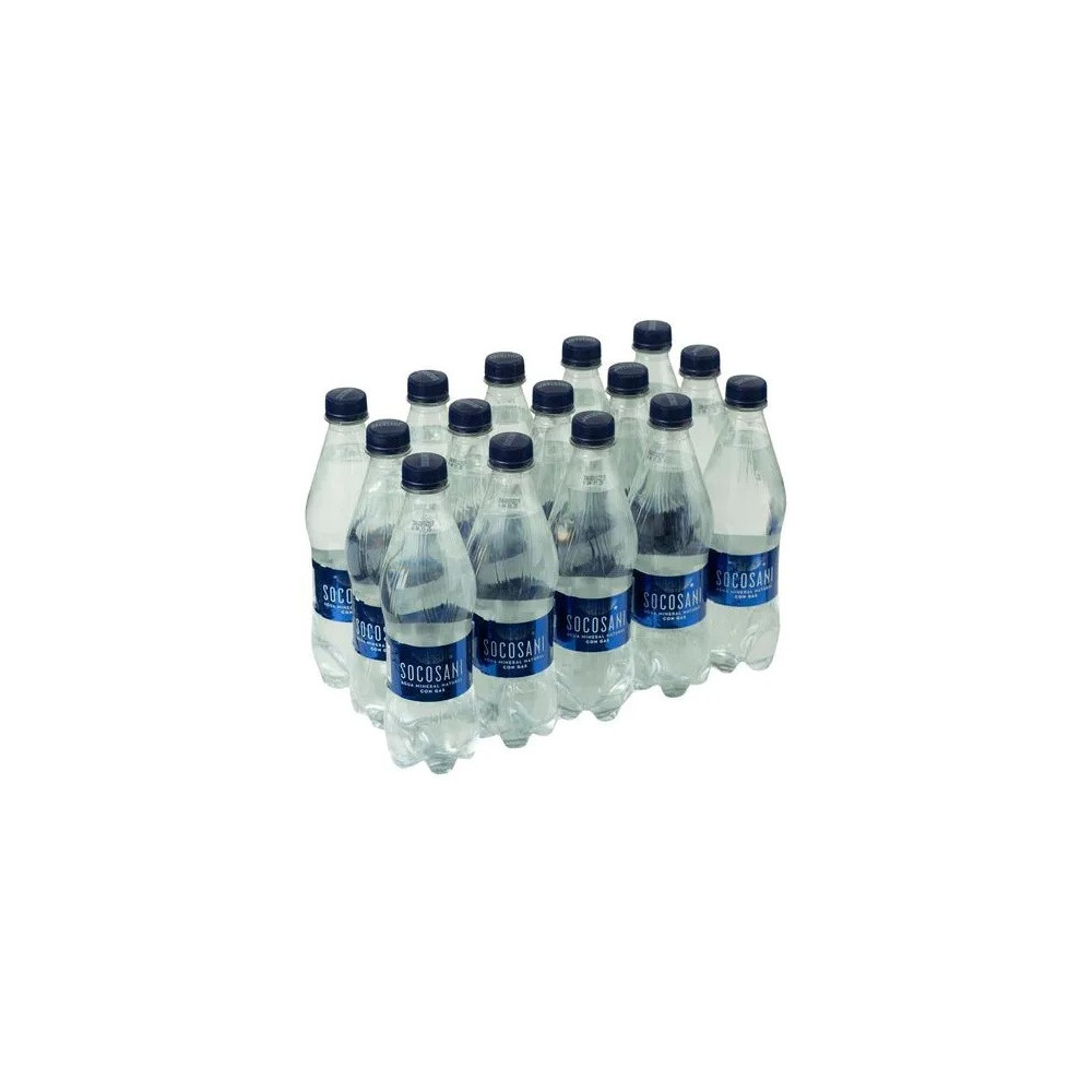 Agua Mineral SOCOSANI Con Gas Paquete 15 Botellas 500ml c/u