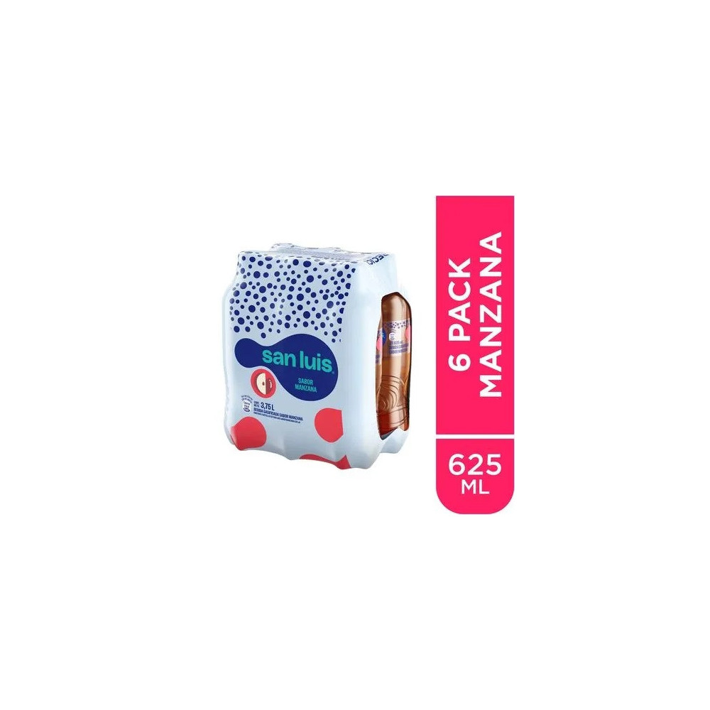 Agua con Gas SAN LUIS Sabor a Manzana Botella 625ml Paquete 6un