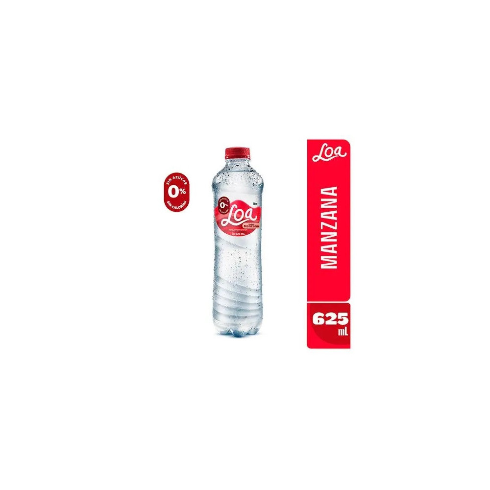 Agua Gasificada LOA Sabor a Manzana Botella 625ml