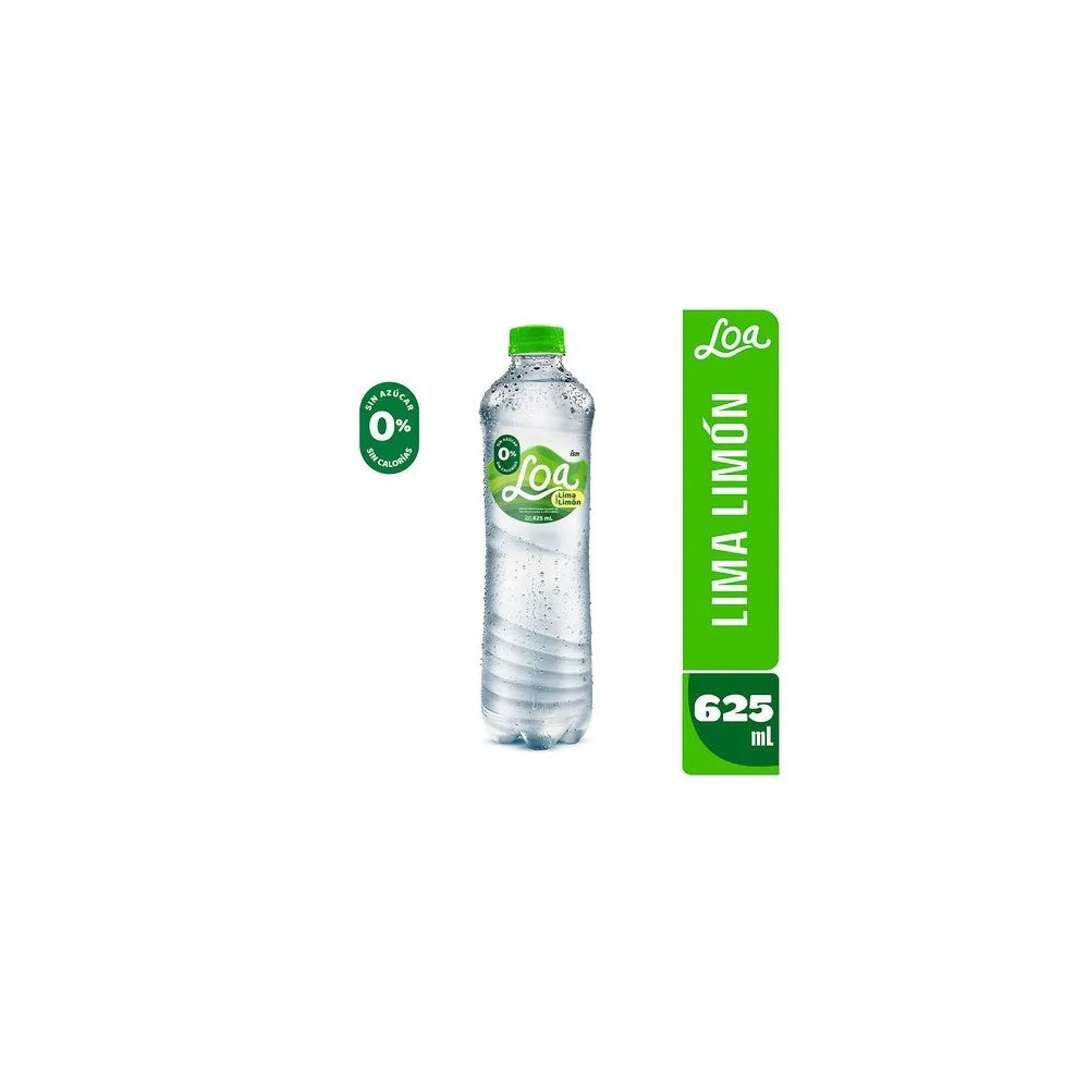 Agua Ligera Saborizada LOA de Lima Limón Botella 625ml