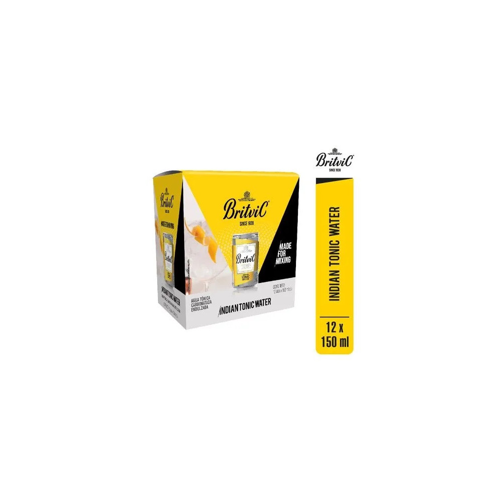 Agua Tónica BRITVIC Paquete 12un Lata 150ml