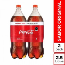 Pack Gaseosa COCA COLA Sabor Original Botella 2.5L Paquete 2un