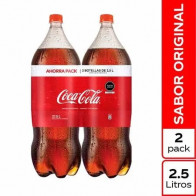 Pack Gaseosa COCA COLA Sabor Original Botella 2.5L Paquete 2un