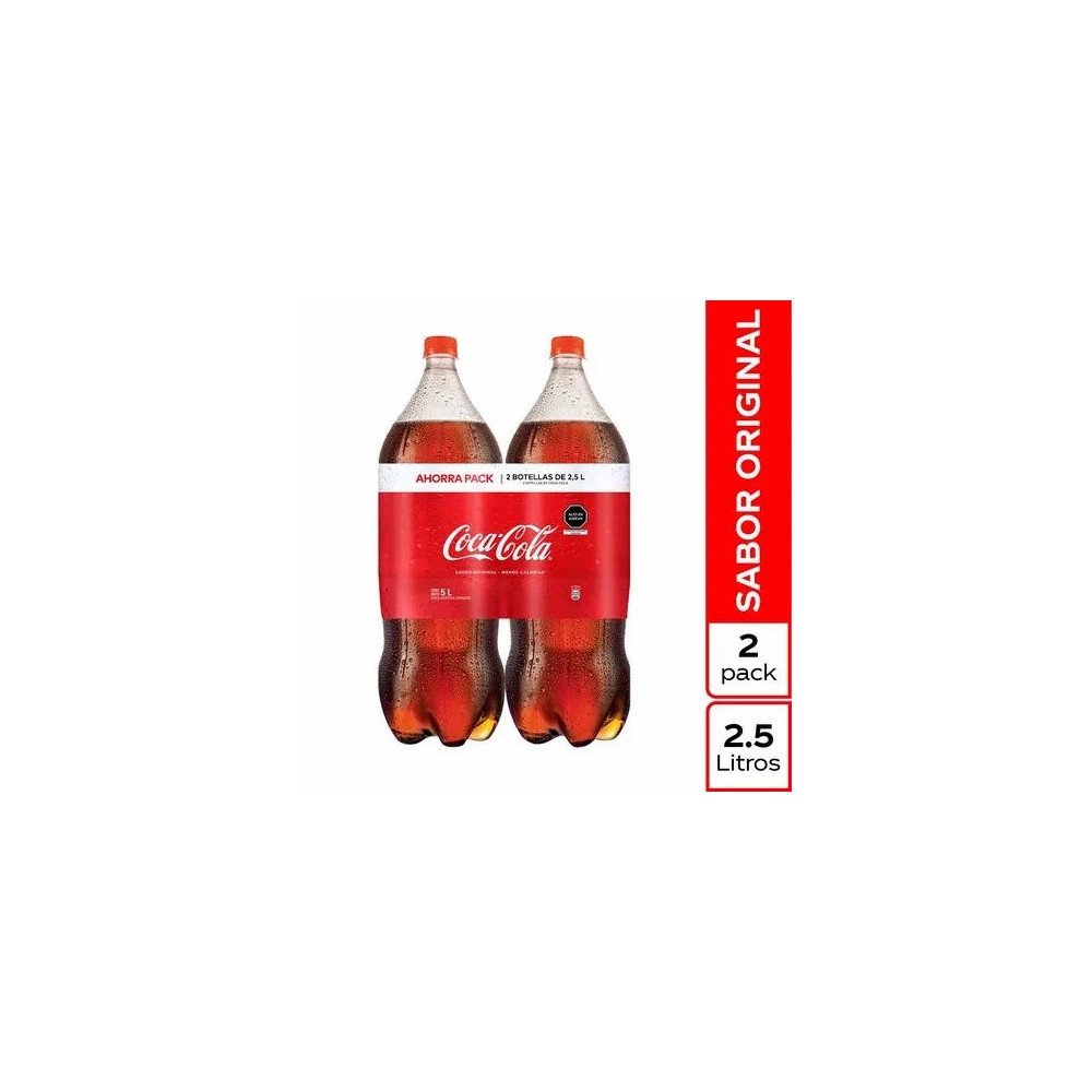Pack Gaseosa COCA COLA Sabor Original Botella 2.5L Paquete 2un