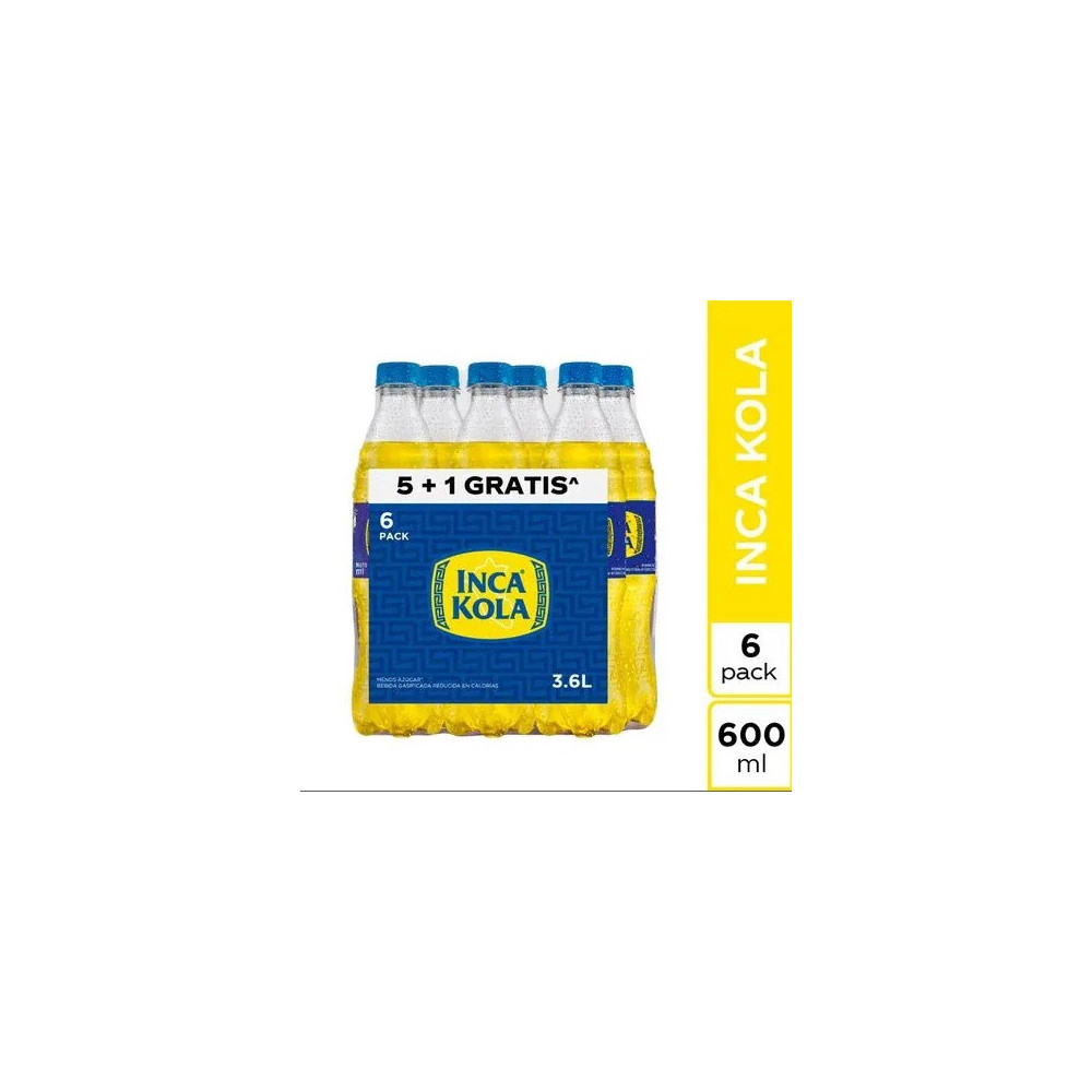 Gaseosa INCA KOLA Botella 600ml Paquete 6unidades