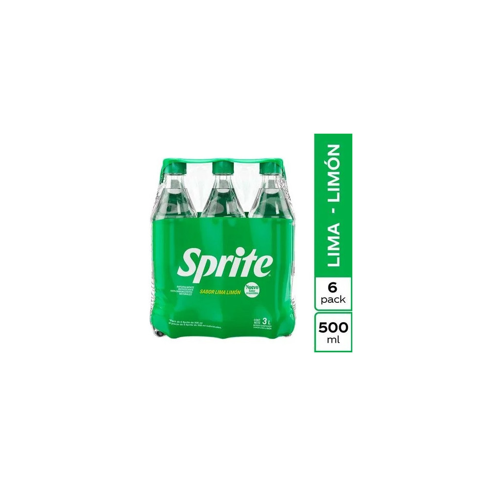 Gaseosa SPRITE Botella 500ml Paquete 6unidades